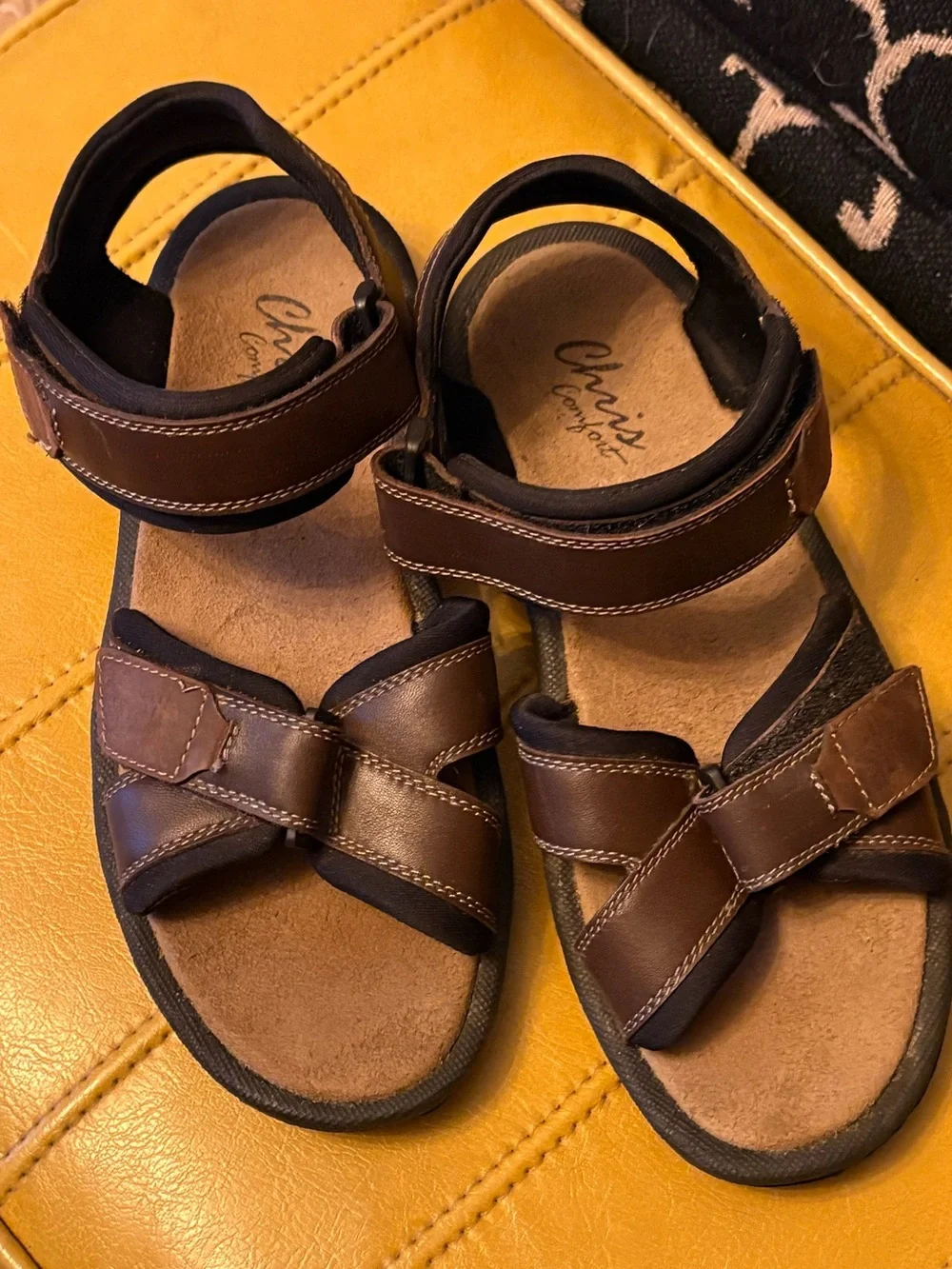 Brown Leather Velcro Sport Sandals